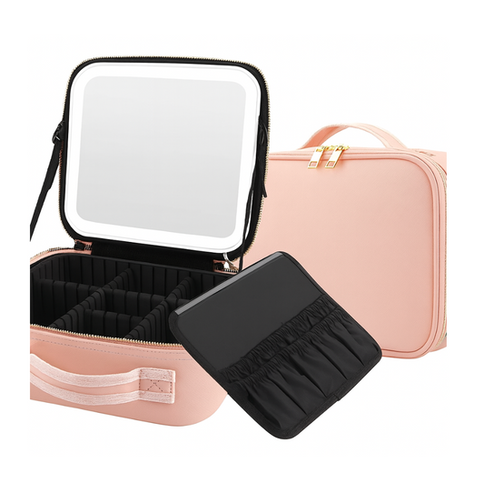 Organizador de maquillaje con espejo LED